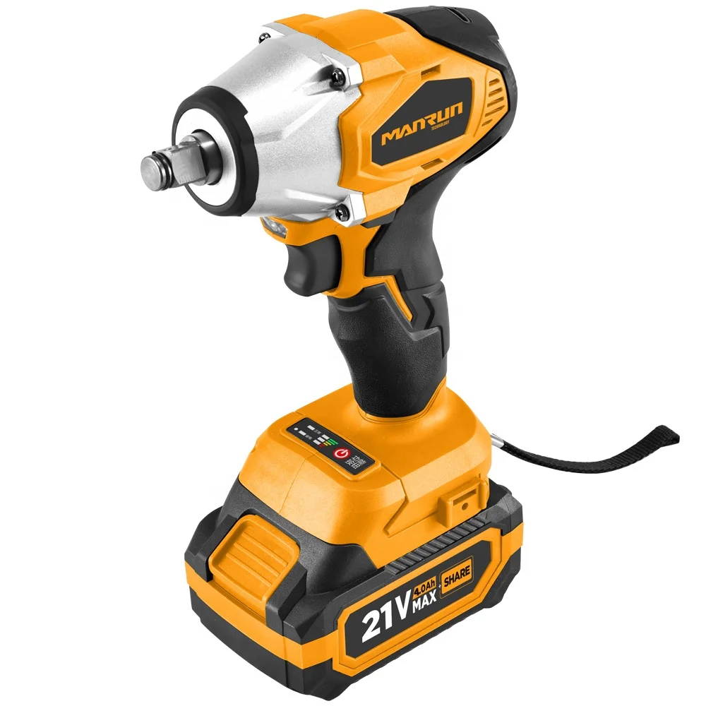 Манрун 21 В 400 нм бесщеточный ударный беспроводной гаечный ключ для