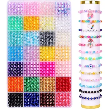 28 Mesh Coloured Handmade Bead Set Pearls DIY Handmade Bracelet Earrings Jewellery Making Accessories