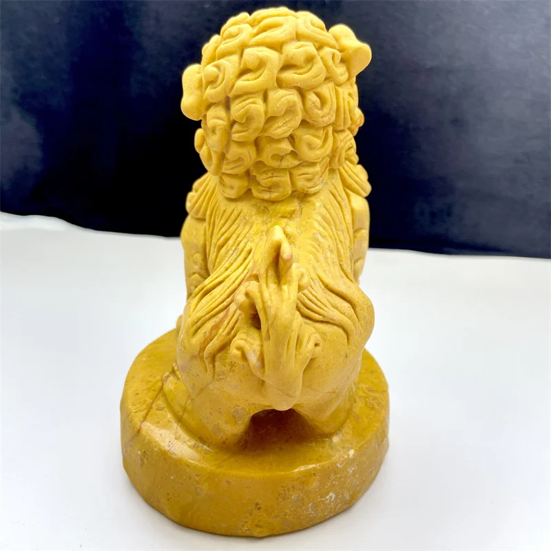 新製品 手作り 自然装飾 クリスタルイエロー翡翠 中国龍像 卓上装飾用