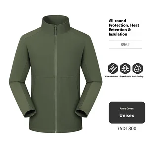 Customized Rush Autumn Soft Shell Work Jacket XL Windproof Waterproof Stand Collar Zipper Thin Long Outdoor Party Group