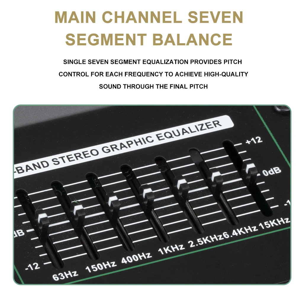 STABCL Professional 8 Channel Audio Mixer 48V Phantom Power Sound Cards Mixers for Club Applications