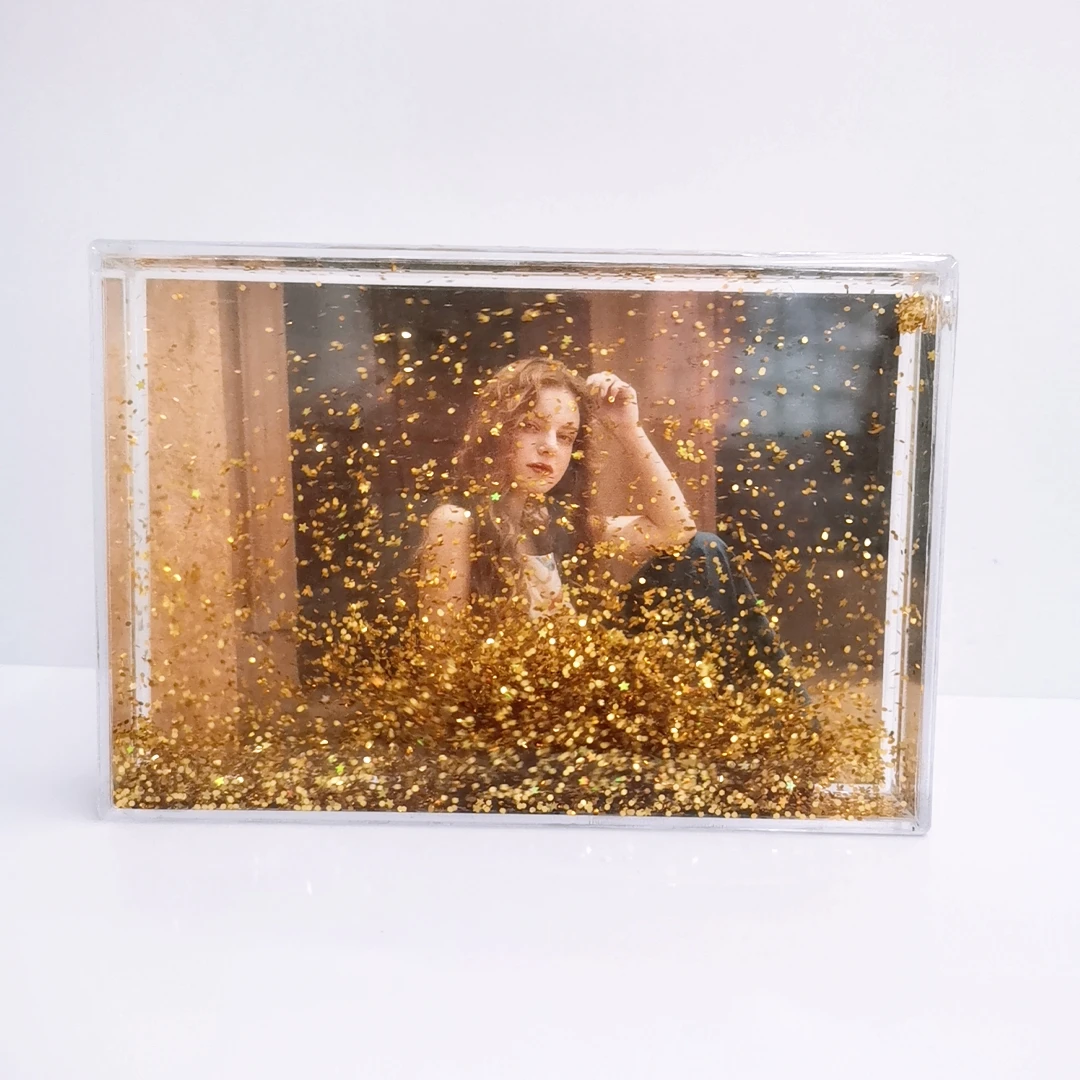Water Snow Globe Resin Acrylic Photo Frame 4x6 - Personalized Glitter ...