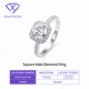 Square Halo Diamond Ring