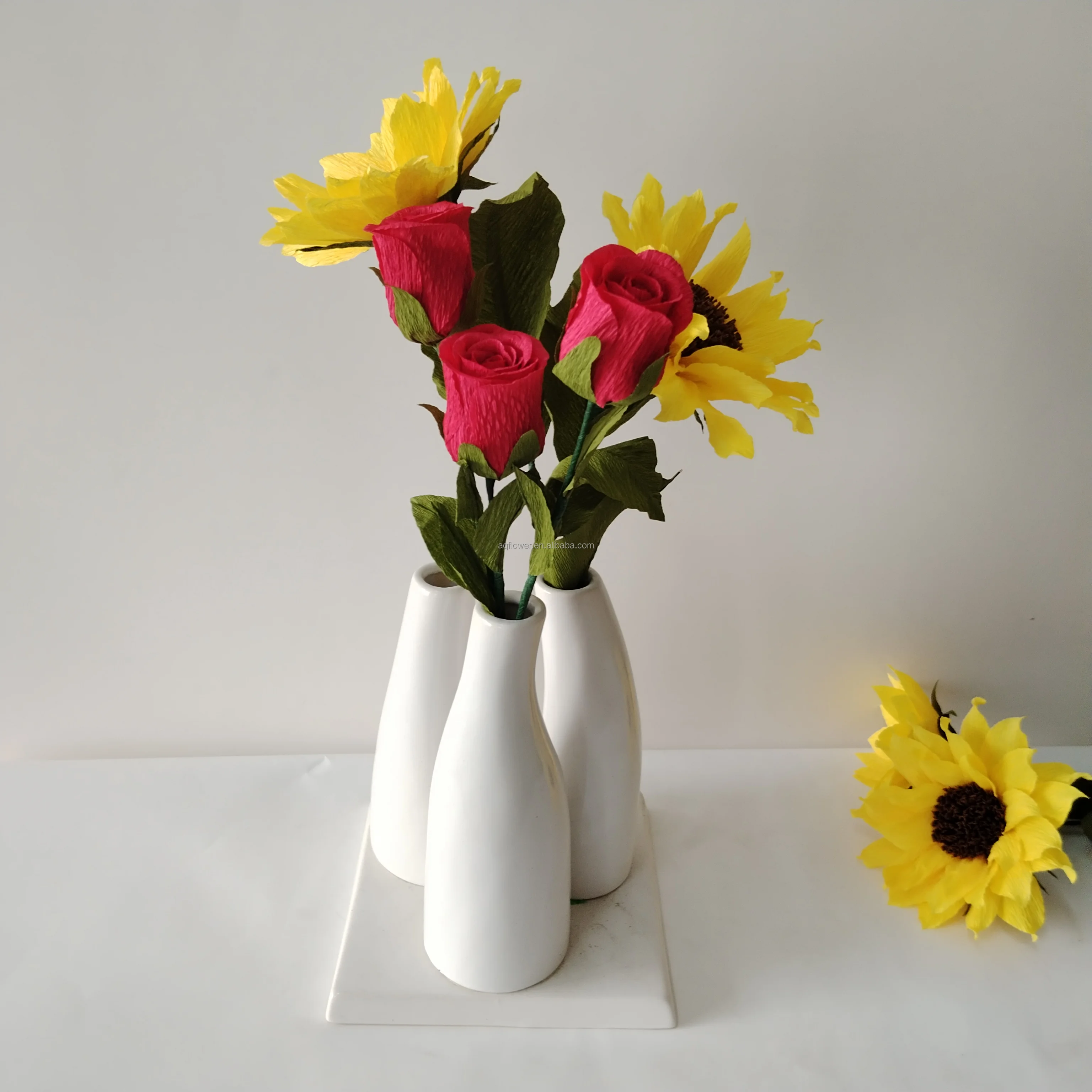 Artificial Rose Cheap Paper Flower Wedding Bride Holding Real Touch