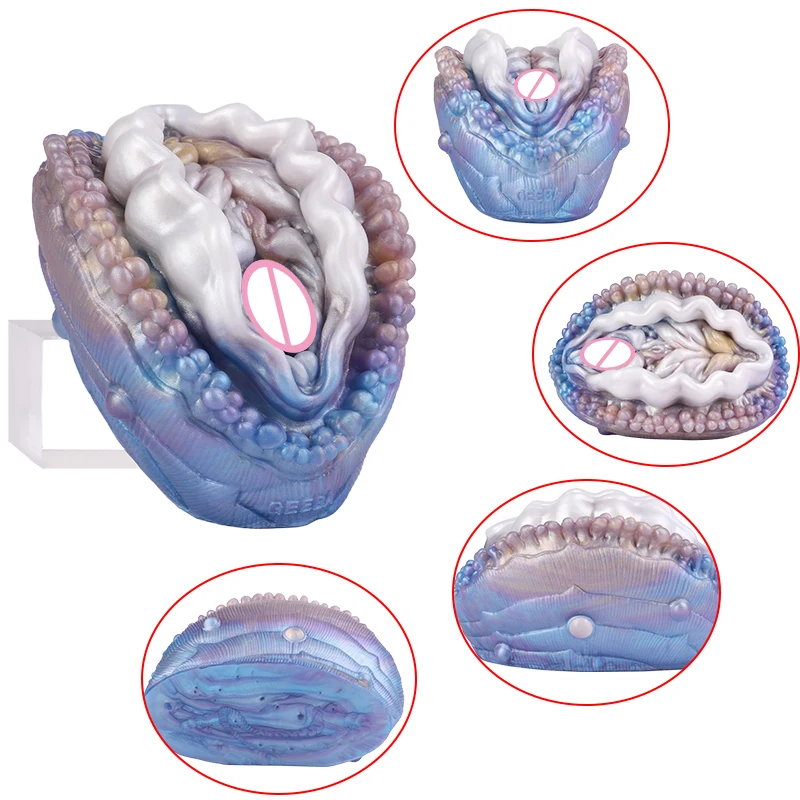 GEEBA Abalone Shell Pocket Pussy Onahole Fantasy Silicone Male Masturbator Lifelike Textured Men's Penis Stroker Adult Sex Toys