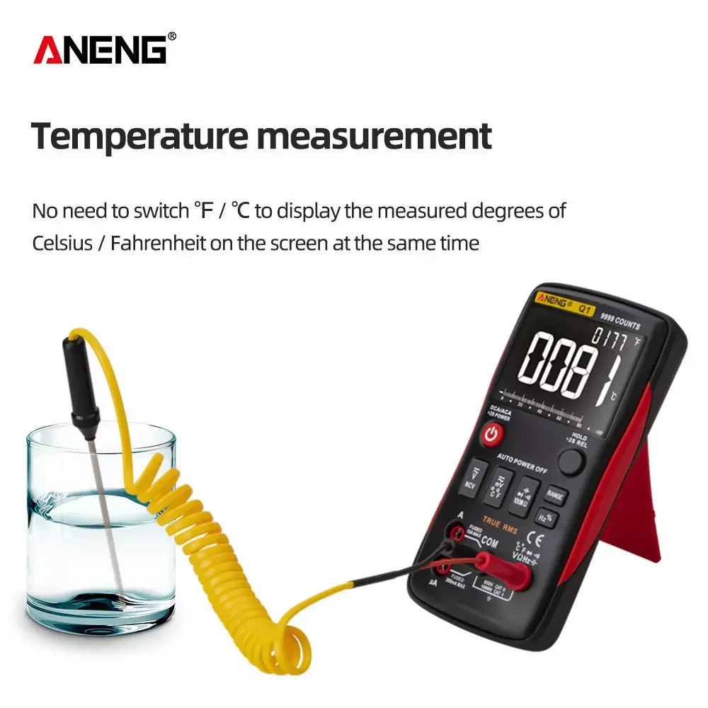 Digital Multimeter AC/DC Ammeter Voltmeter Manual Range Transistor Tester Ohm Capacitance Diode DT9205A