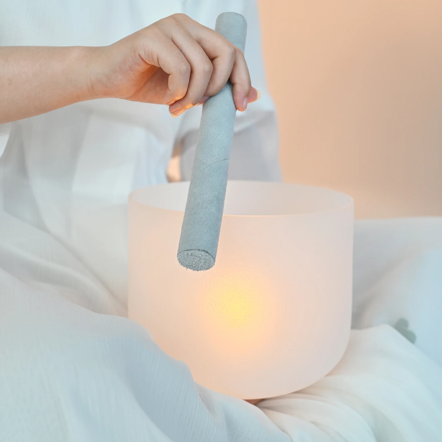 Success 432hz Frosted Quartz Crystal Singing Bowls A B C D E F G Note