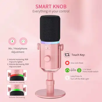 FEELWORLD PM1 Factory Wholesale Dual XLR/USB Microphone Custom LOGO OEM for Live Streaming Recording YouTube Gaming detail image
