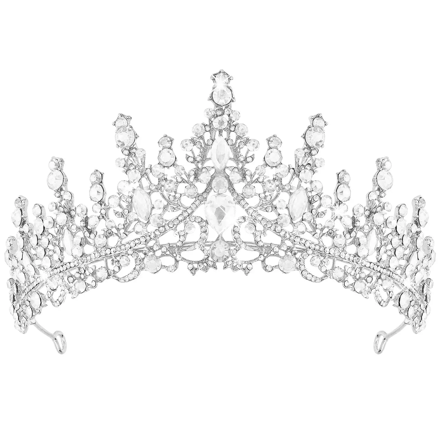 10 Pcs Silver Tiara Crowns Women Wedding Hair Accessories Bridal Bridal il_fullxfull.6261086574_2y4o.jpg main image 4