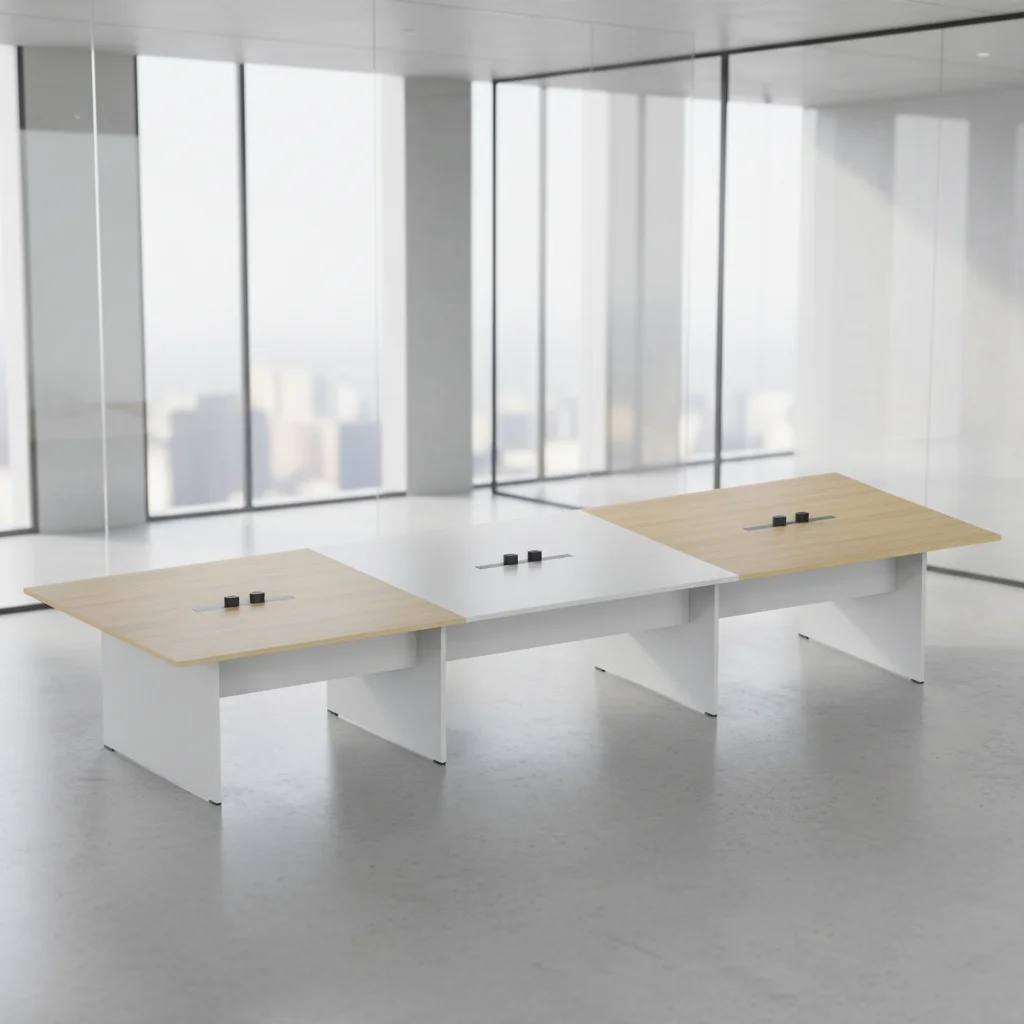Executive Smart Conference Table Triple Power Rail ABS Connection System Modern Meeting Room Solution 5
