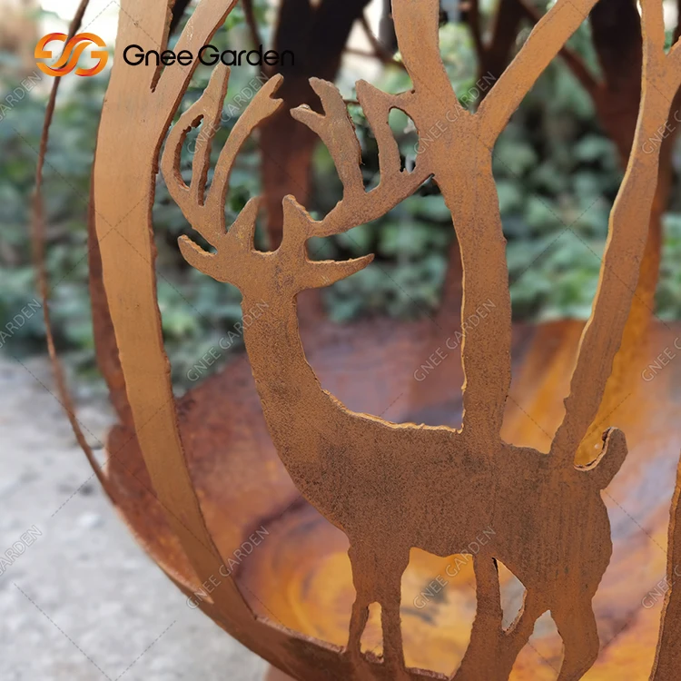 Corten Steel Sphere Corten Steel Hemisphere Outdoor Fire Pit Ball - Buy ...