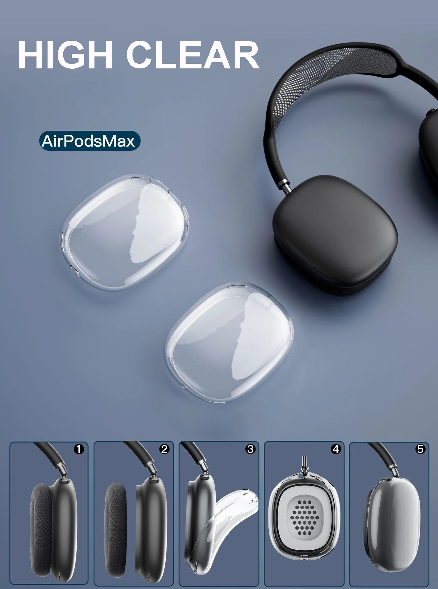 苹果airpods Max定制设计高透明耳机盒软tpu外壳 - Buy 适用于airpods Max案例,耳机盒,适用于apple Airpods  Max案例 Product on Alibaba.com