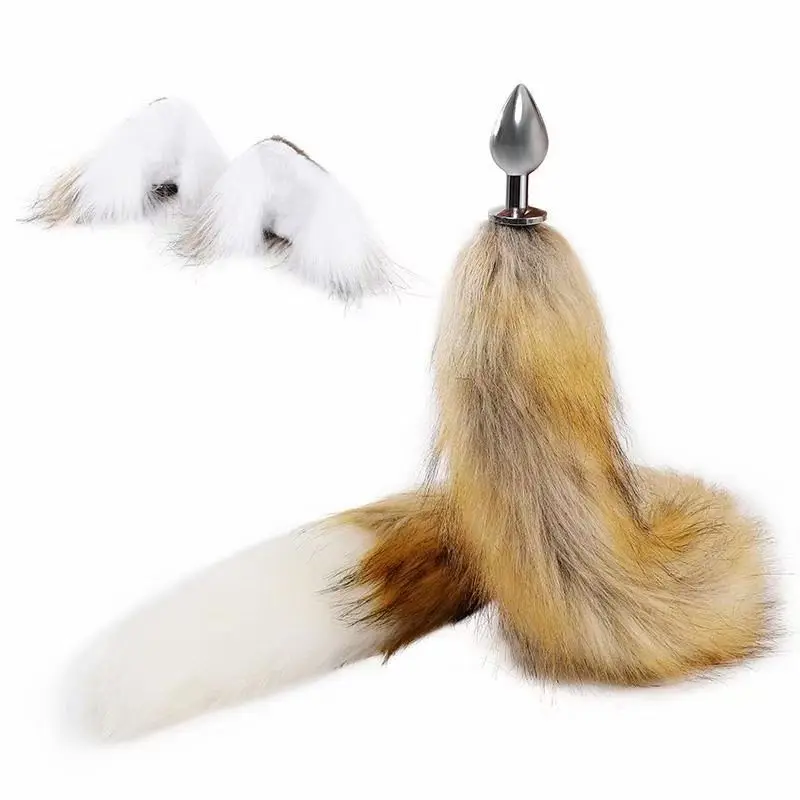 Wholesale Fox Tail Butt Plugs Flirting Masturbation Anal Tail Metal Anal Plug Sex Toys