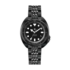 Luxury Automatic NH35 Date Display PVD Black 316L Stainless Steel Sapphire 20ATM Diver Watch OEM ODM Japan Luminous Seiko