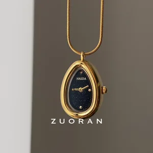 The 2026 New Vintage Women's Watch with a Golden Necklace and Water Drop Shape Design High Quality Fashionable Watch for Women