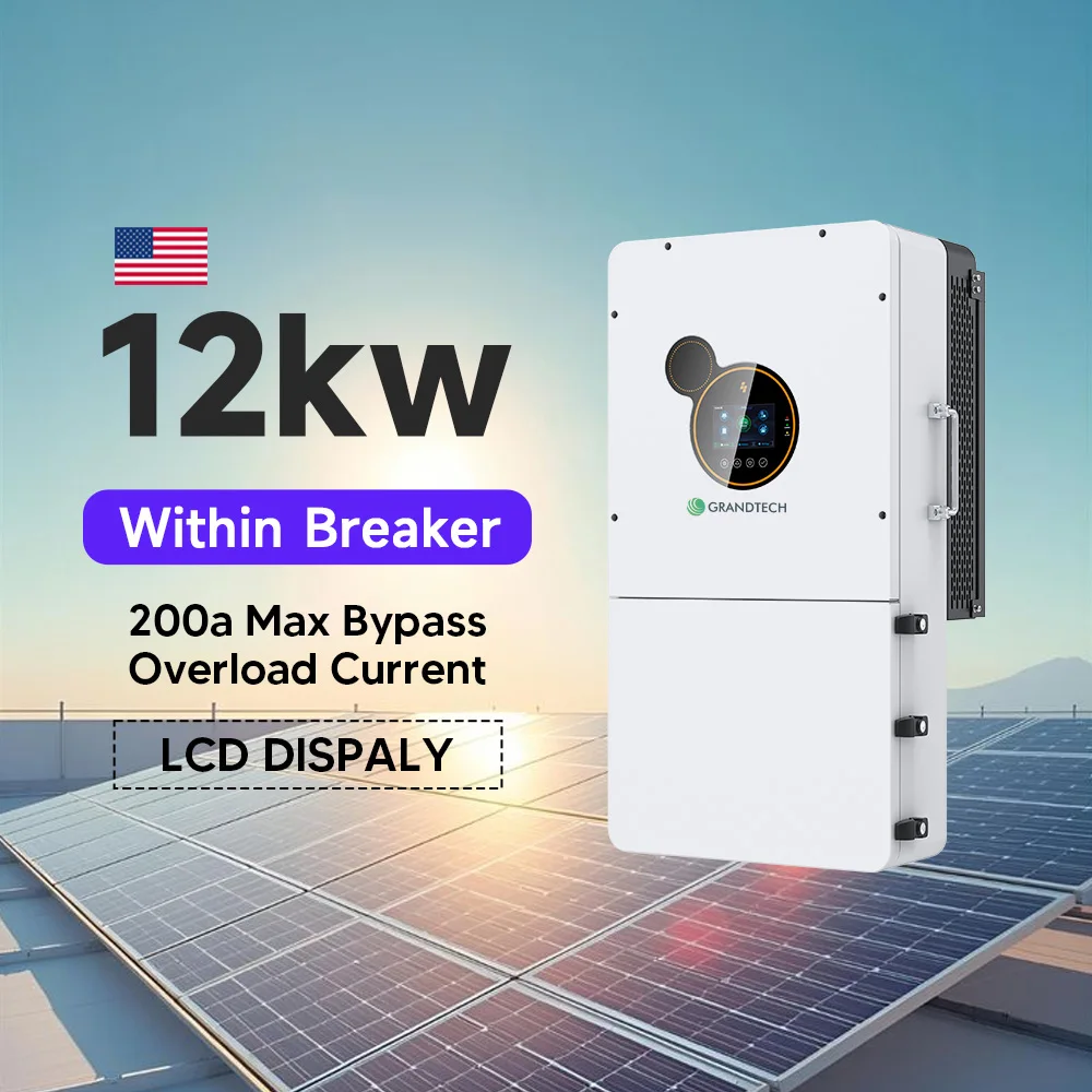 Hibridiniai invertoriai, energijos kaupimo sistemos invertoriai, 12 kW, 8 kW, 10 kW, dviejų fazių saulės įkrovos invertoriai, 120 V, 240 V, tinklo prijungti ir atskiri nuo tinklo invertoriai