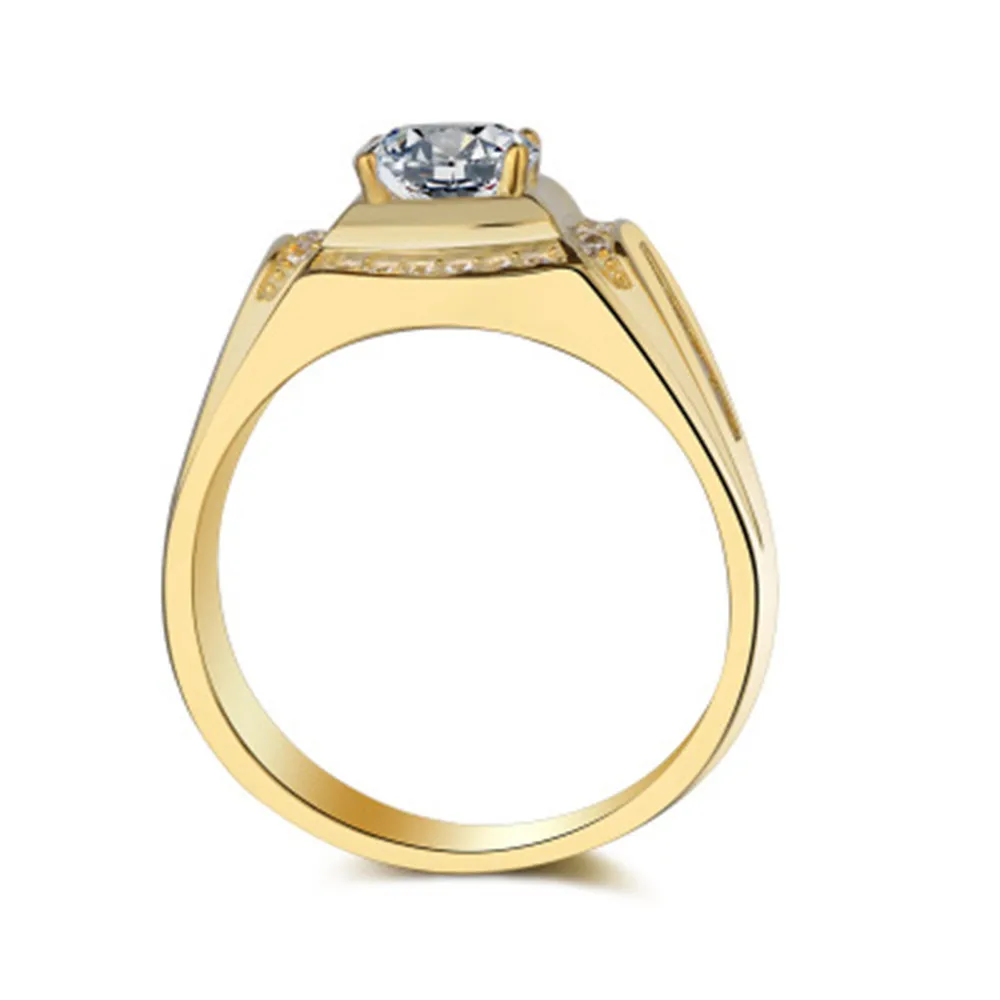 ホワイトゴールド　18k ダイヤモンドリング メンズダイヤモンドリング18Kホワイトゴールドメッキワン