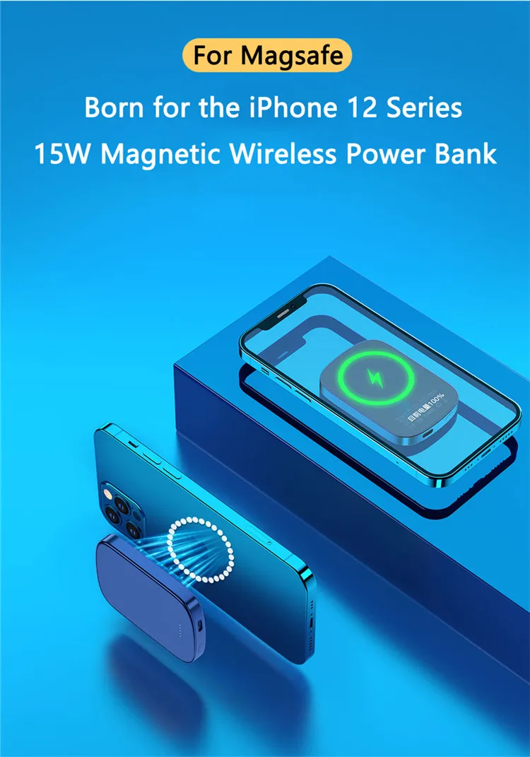 Magnetic wireless charging power bank