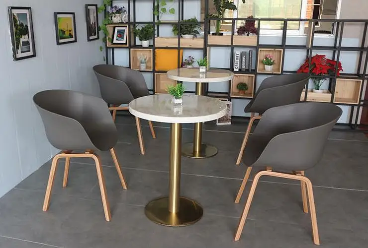 Luxury commercial cafe furniture artificial sintered stone restaurant marble dining table