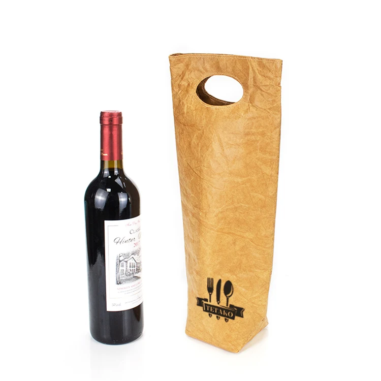 Printed Handle Aluminium Thermal Eco Dupont Paper Wine Tyvek Cooler Bag