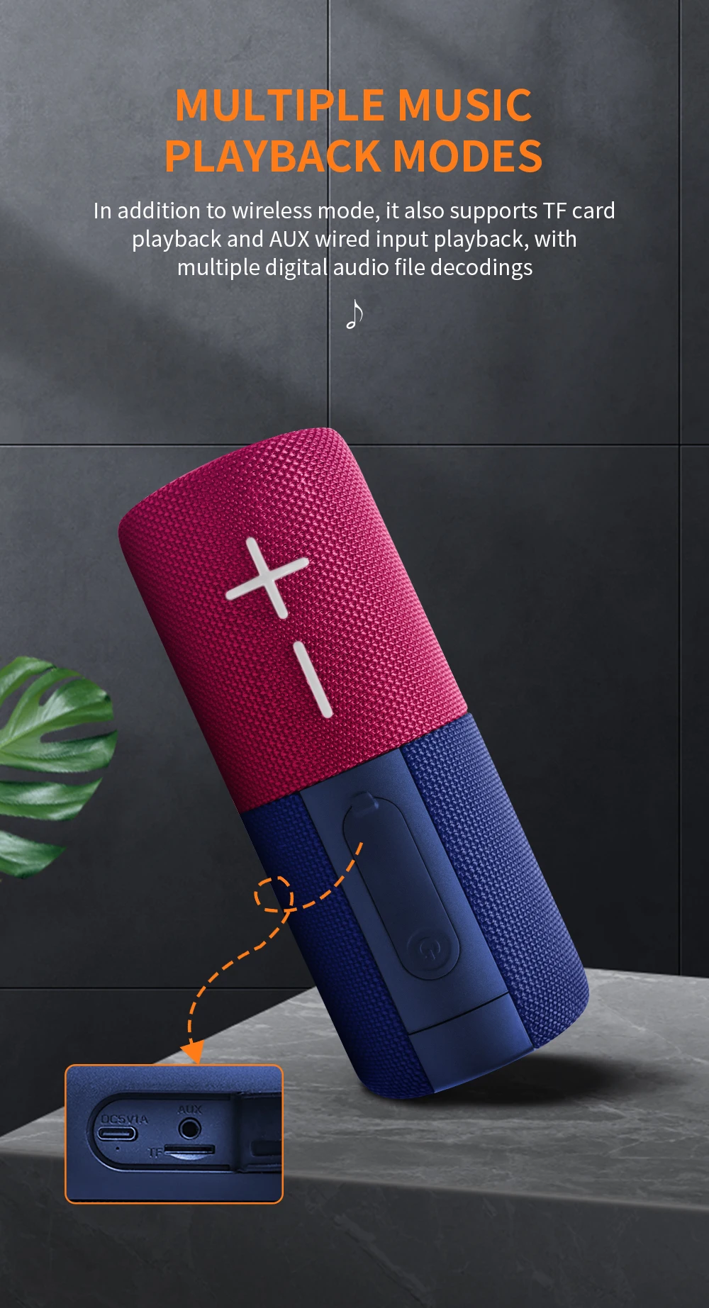 2026 New Trend Portable S11-2S Wireless Speaker Auto Pairing TWS Magnetic RGB Mixed Colours Supports TF Aux Plastic Cabinet