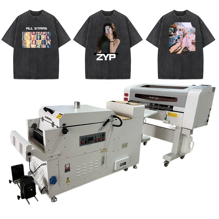 Digital T Shirt Textile Printing Machine 60Cm White Ink Heat Transfer Pet Film DTF Printer With Powder Shake Machine