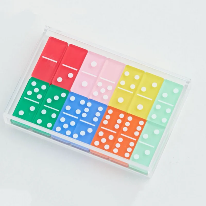 Custom Colorful 28 Pack Toppling Sublimation Dominoes Blanks Double 9 ...