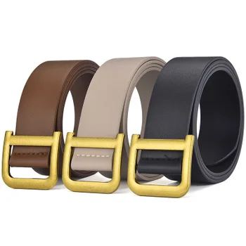 WIIPU 2022 New style men's and women's belts net red belt wild D buckle smooth adjustable protective denim wide belt