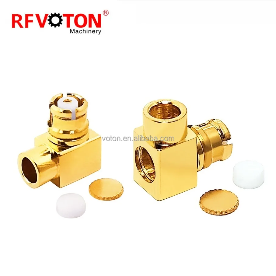 SMP مېشکینه سترګه، ښي څنګ ته ۹۰ درجې RF کو اکسیال کنکټر، د RG405، ۰۸۶، SS405، TLX405 پیگ ټیل کیبل لپاره سولدر اتچمنټ