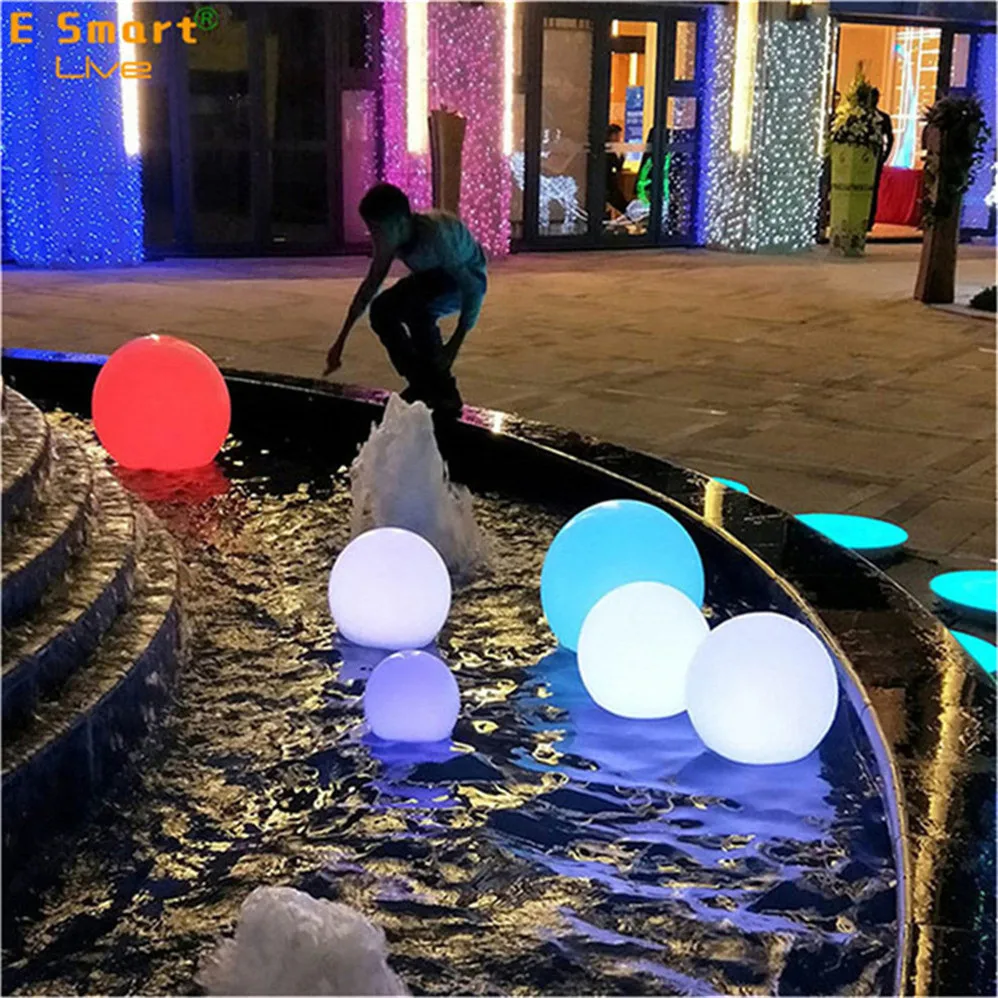 Floating Orb Flashlight 16 Color Changes Party LED Ball Lamp Lighting Round Shape LED Grow Lights Ball LED Solar