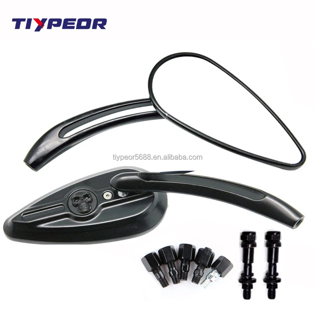 product tiypeor motorcycle mirror high quality chrome convex surface handlebar side mirror for harley rear view mirror-5