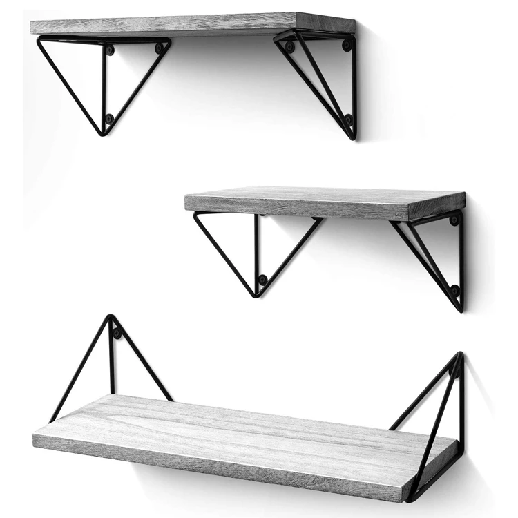 Floating Shelves Wall Mounted Set Wood Wall Shelves For Living Room ...