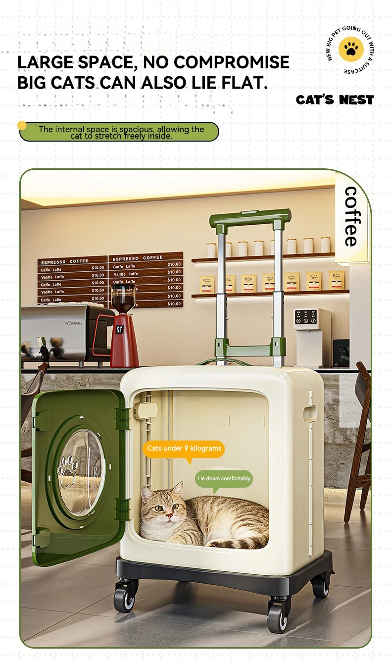 product pet stroller with storage bag foldable travel carrier for cats dogs large capacity portable pet cage with wheels-2