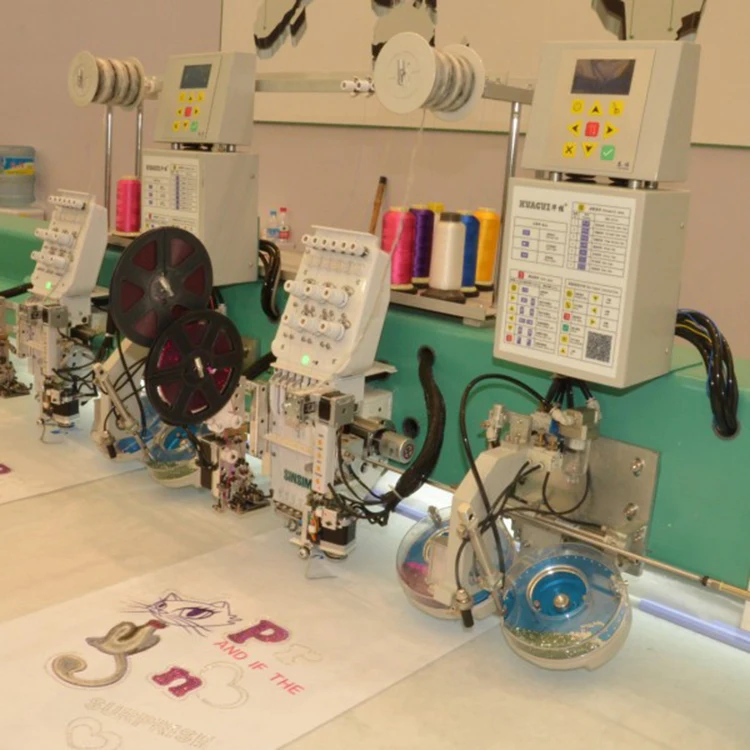 Two Heads Cording Sequin Kit and Cord Cap Beads cd Swf Spangle Embroidery Machine One Head for Spir Parts Device Champion