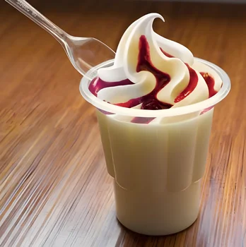 16 oz Disposable Transparent PP Plastic Cup for Ice Cream Yogurt Sundae Pudding with Dome Lids Plum Packing