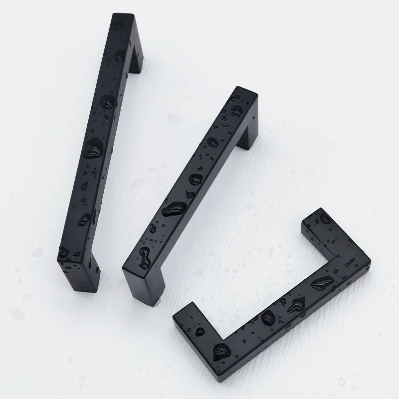 Kitchen Square Handles Matte Black Pulls Black Drawer