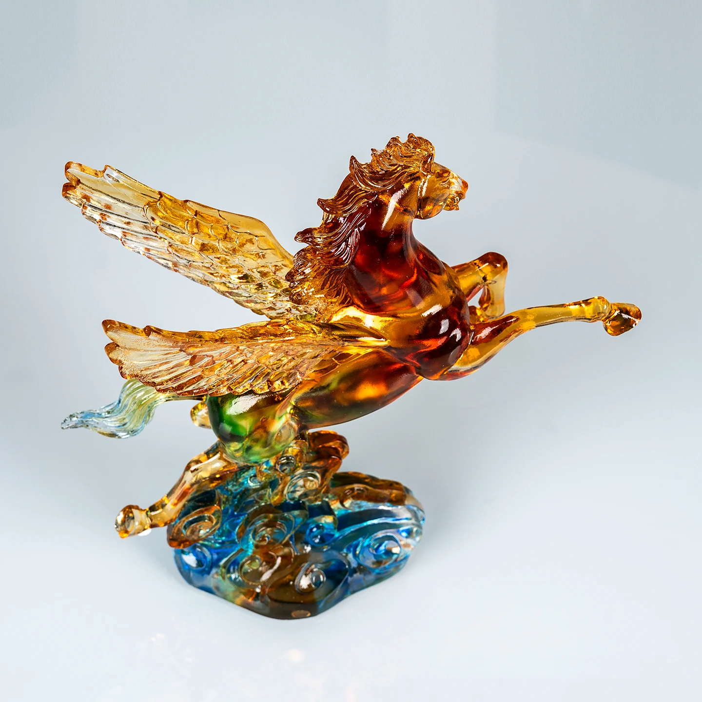 product small bridge decoration crafts enterprise annual contribution award 3d horse colored glaze crystal trophy award for gifts-10