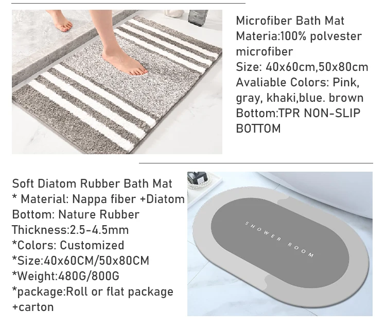 Customize Fast Water Drying Super Absorbent Nonslip Diatomite Earth