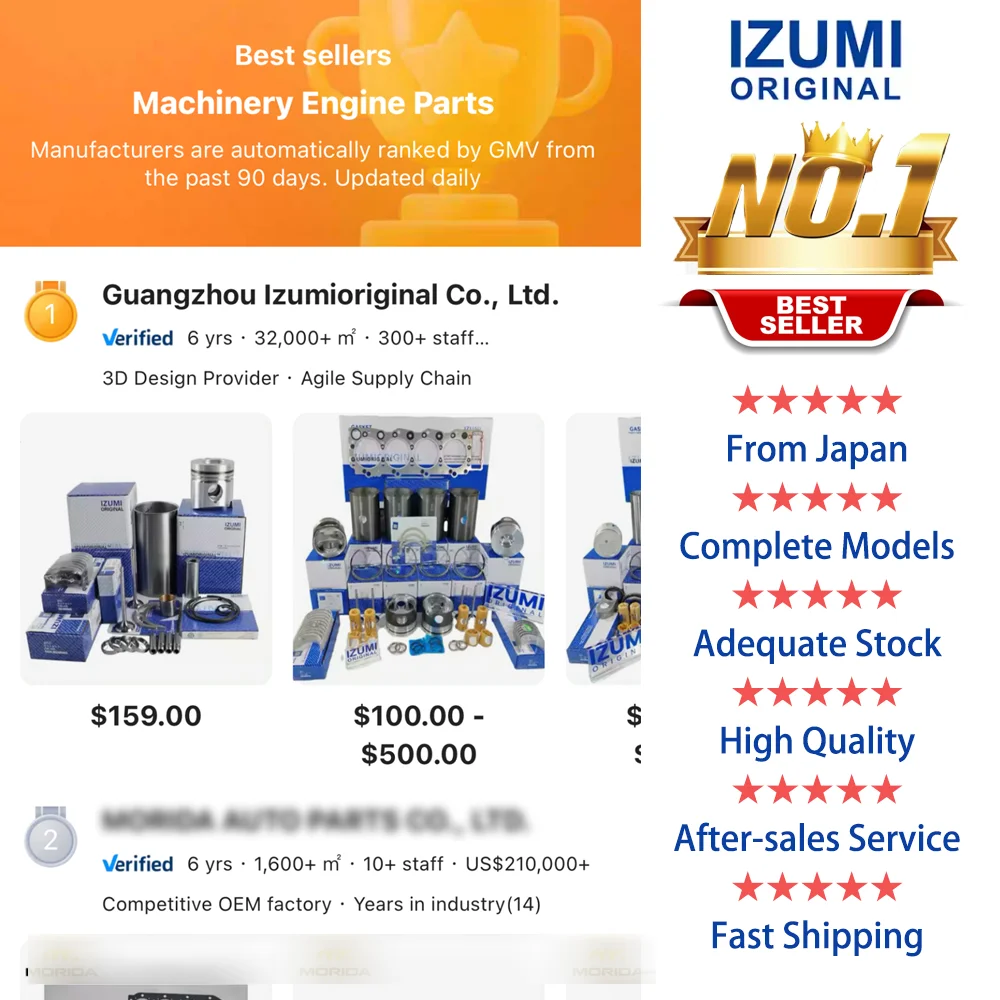 IZUMI ORIGINAL 4DR5 4DR7 4D32 4D56 Diesel Engine Parts Overhaul Rebuild Repair Liner Kit for MITSUBISHI