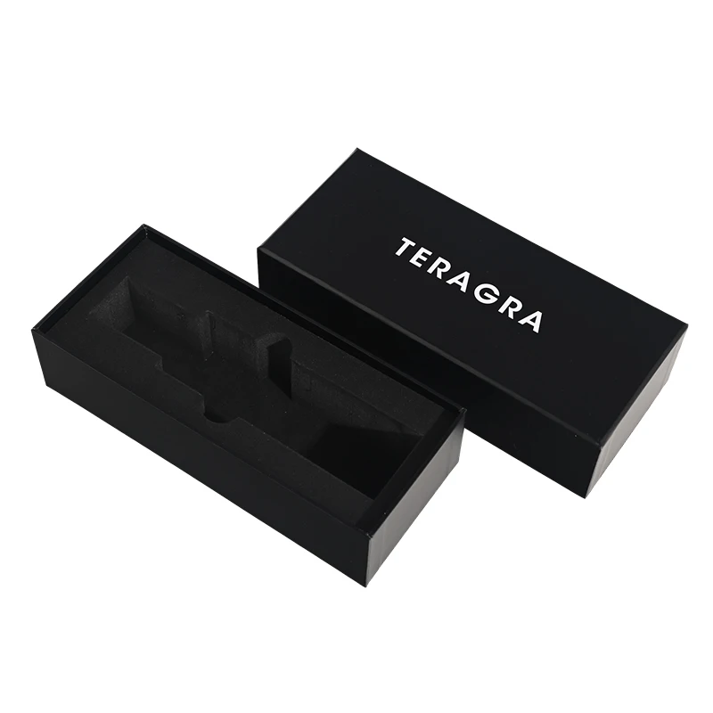 Recyclable Custom Printing Logo Rigid Cardboard Premium Gift Box Lid and Base Box With Foam Insert