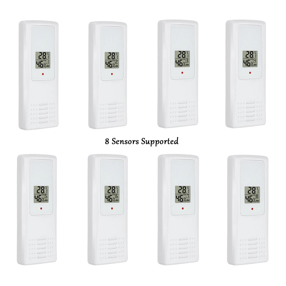 FT007TP 8 Channel Remote Wireless Temperature Sensor With Waterproof Probe Dip Switch LCD Display