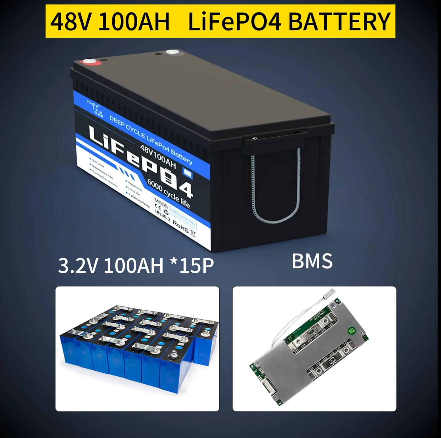 Xinpz Battery - 12V 200ah Lifepo4 Deep Cycle Battery Pack