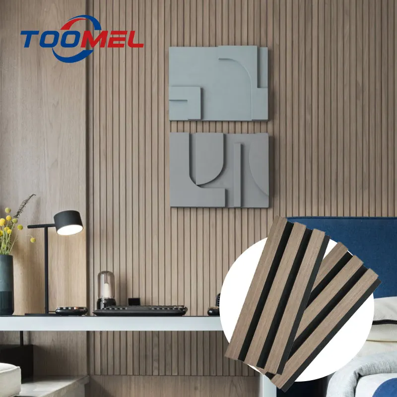 Sound Insulator Slatted Wall Panels Akupanel High Quality Natural Wood
