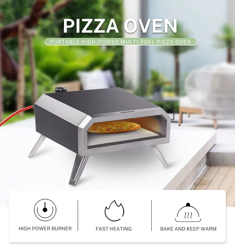 Homful Garden Gas Pizza Oven Gas Burner Portable Outdoor Pizza Oven