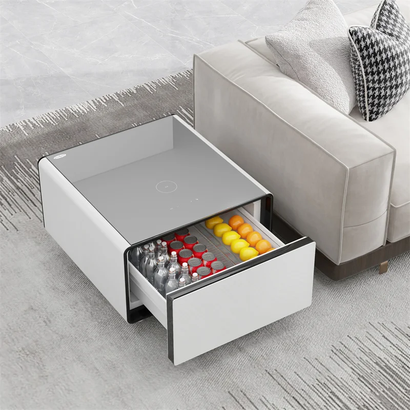 Intelligenter Mini-kühlschrank Nachttisch Mit Kabelloser Ladestation,Multifunktionaler Smarter Beistelltisch Für Schlafzimmer Wohnzimmer