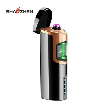 High Quality Creative Custom USB Double Arc Lighter,Rechargeable Plasma Flameless Electric Windproof Cigarette Lighters