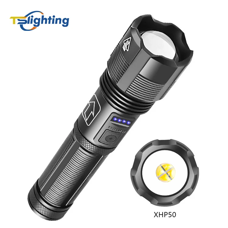 XHP50 USB rechargeable tactical hunting camping flashlight water proof torch light long range convoy flashlight factory