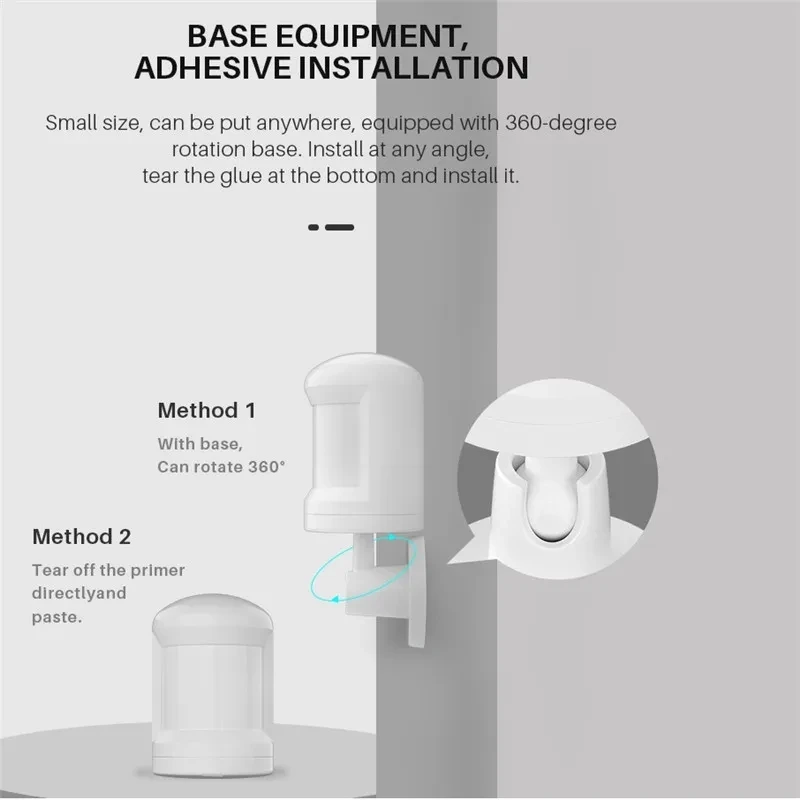 RSH Tuya Zigbee Infrared PIR Motion Sensor Wireless Smart Home Security Device that Detects People Movement for Alarm Systems