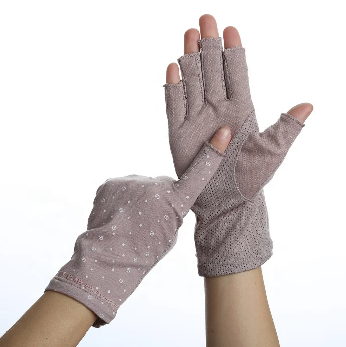  Sunblock Fingerless Gloves Non-Slip UV Protection