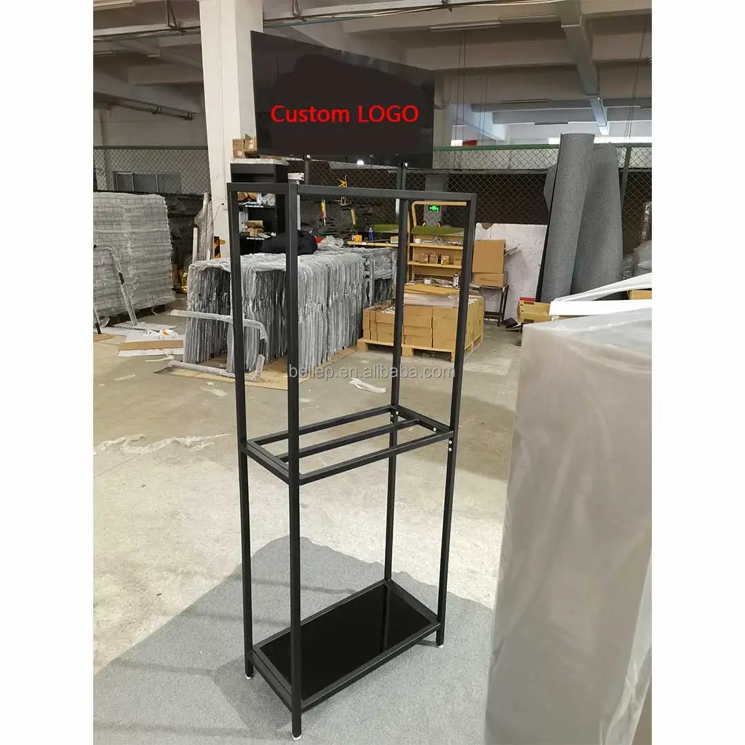 Human Hair Rack Custom LOGO Salon Gold Metal Human Hair Rack Display Stand